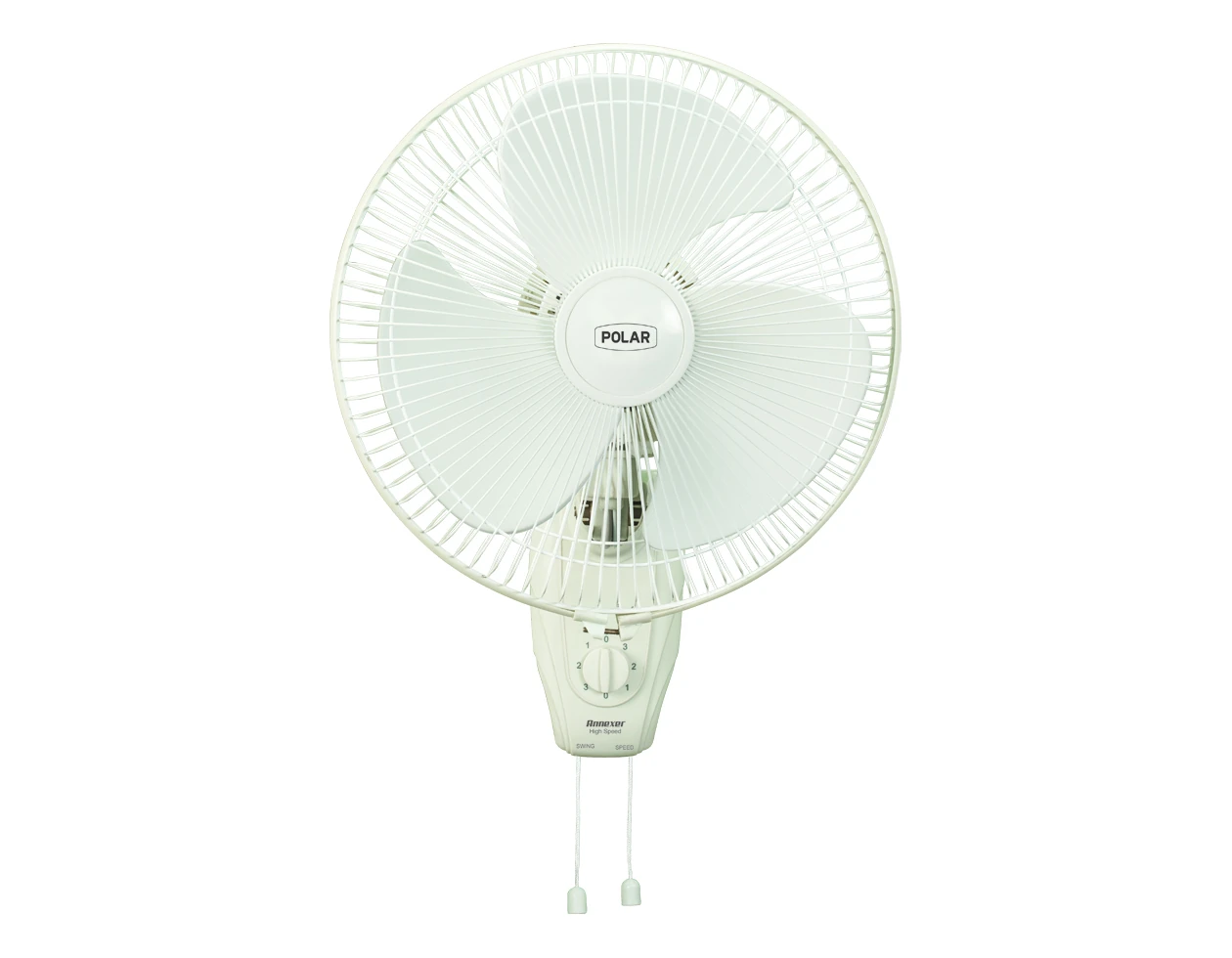 Polar Annexer 400mm High Speed Wall Fan – 3 Blade Oscillating Wall Mount Fan (Black / White)
