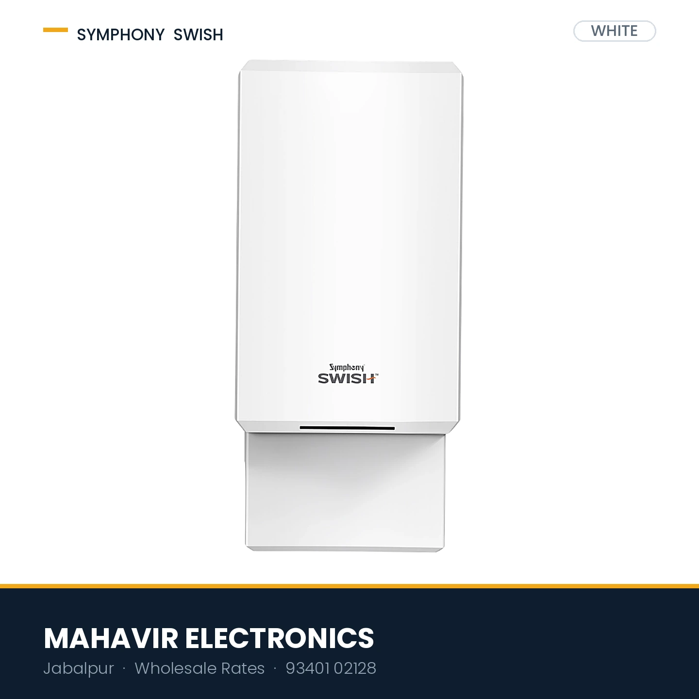 Symphony Swish Instant Water Geyser 3L (Copper Element, 3000W)