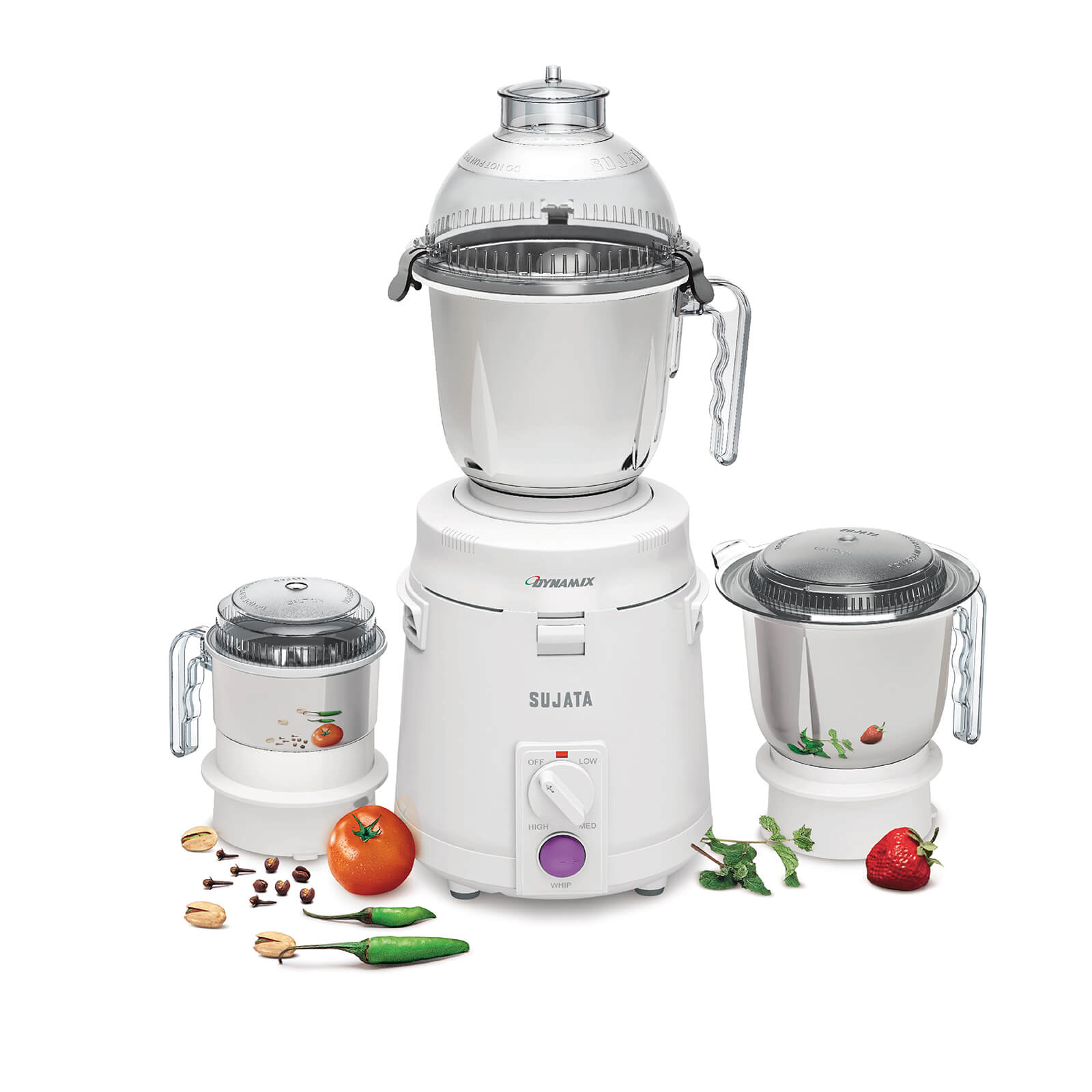 Sujata Dynamix 900W Heavy Duty Mixer Grinder (3 Jars, 90 Min Grinding)