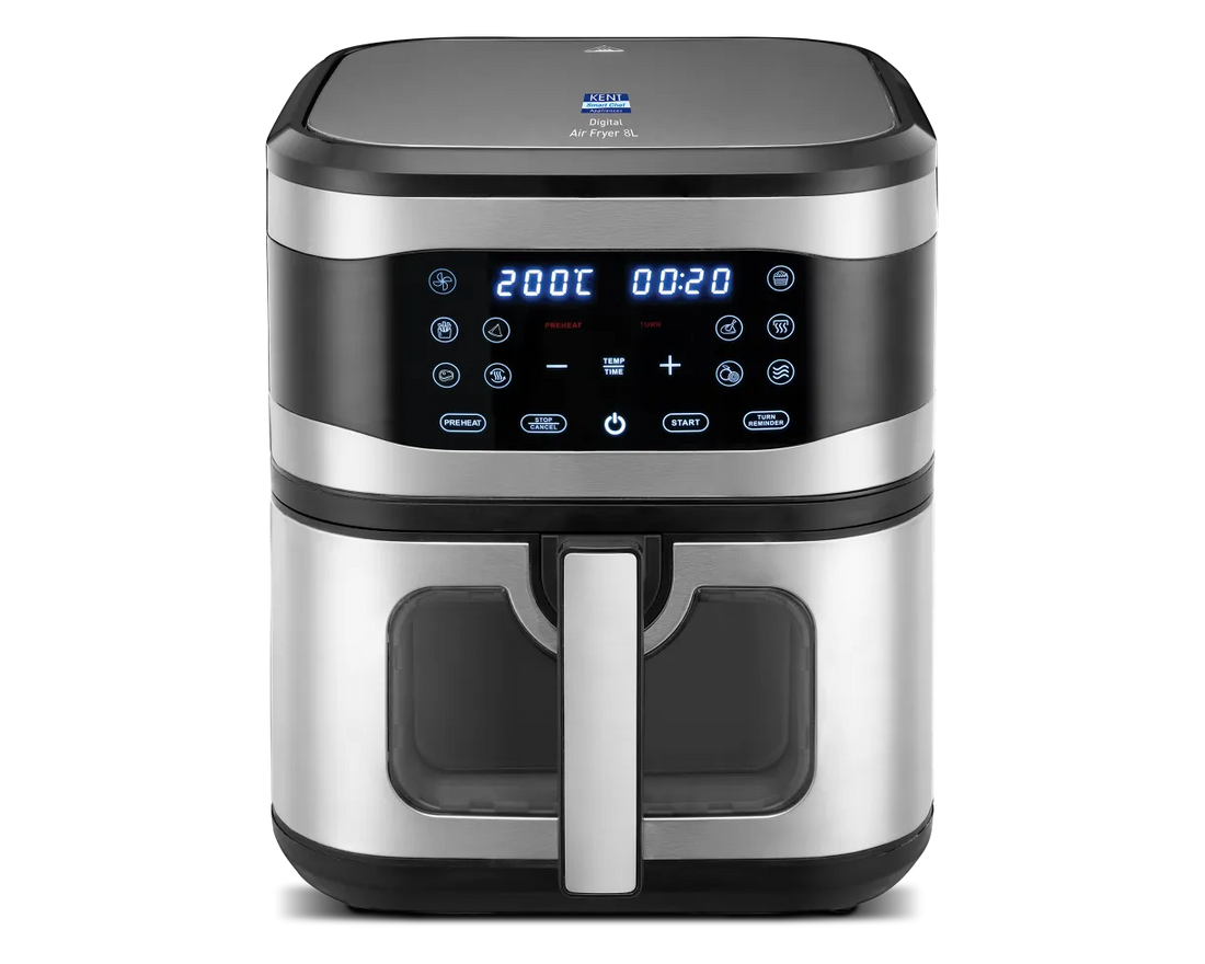 KENT Digital Air Fryer 8L (1700W, 7 Preset Modes, Glass Window)