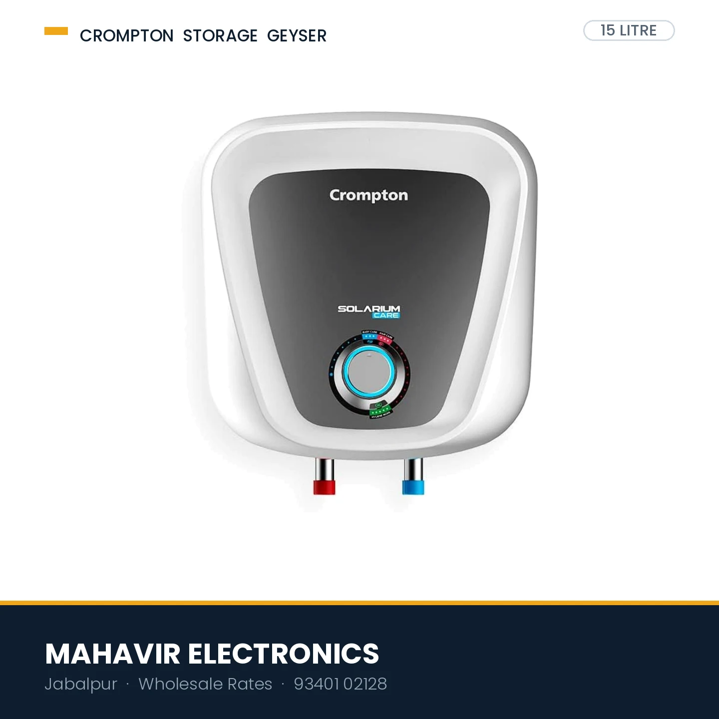 Crompton Solarium Care DLX 15 Litre 5 Star Storage Water Heater Geyser with Hygiene Mode