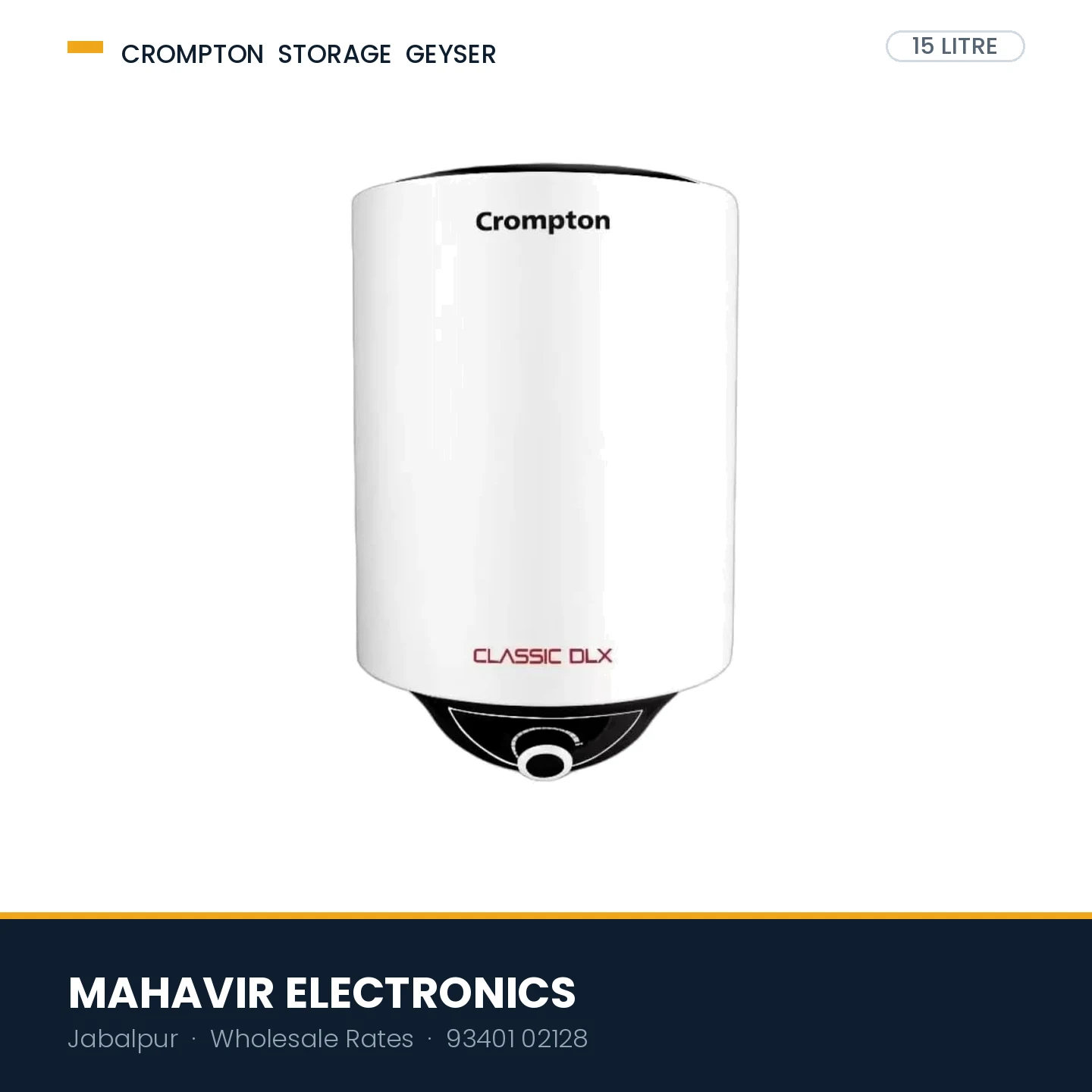 Crompton Classic DLX 15 Litre 2000W Storage Water Heater Geyser