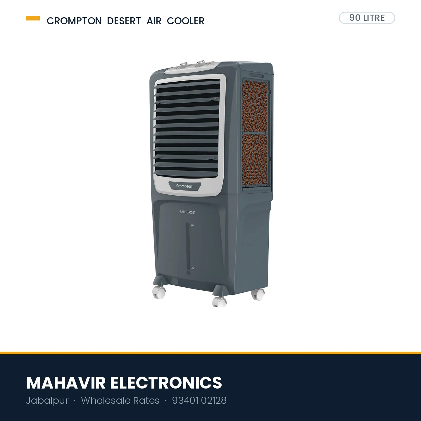Crompton Gale DAC 90 Litre Desert Air Cooler with Everlast Pump