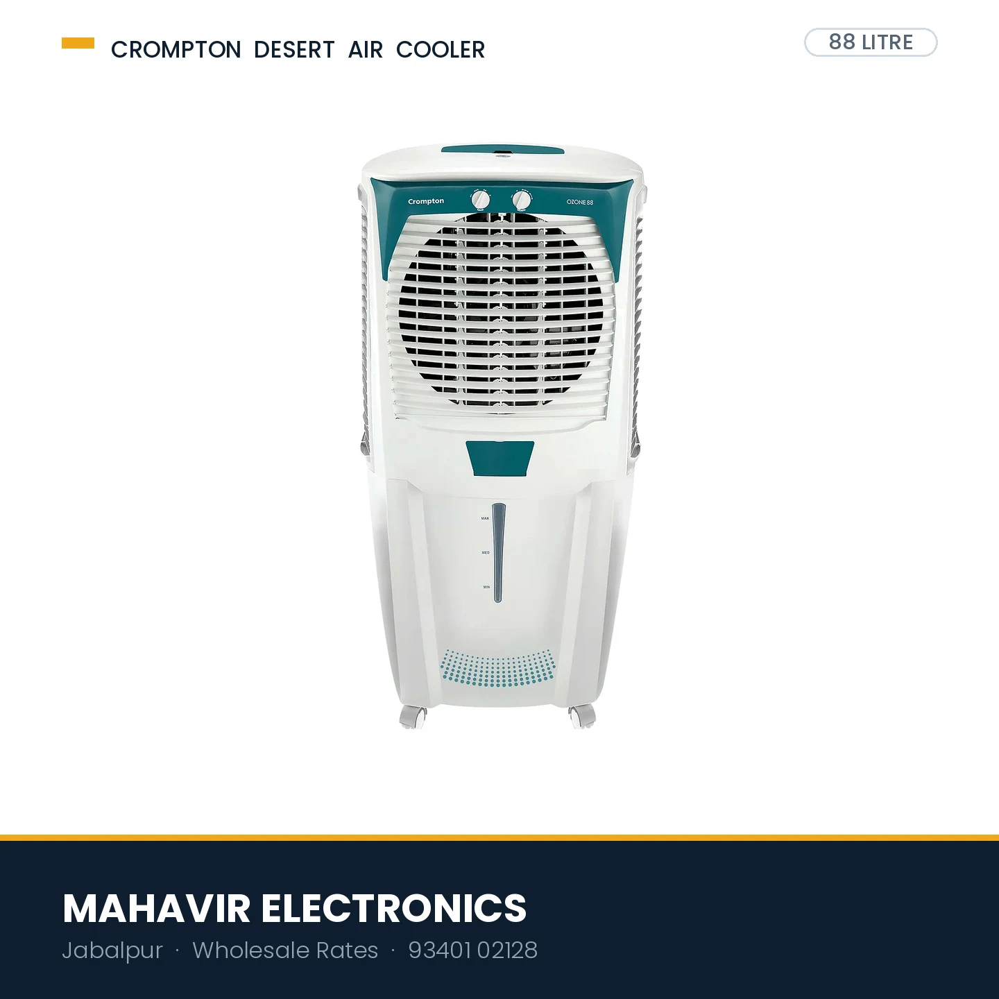 Crompton Ozone 88 Litre Desert Air Cooler with Everlast Pump