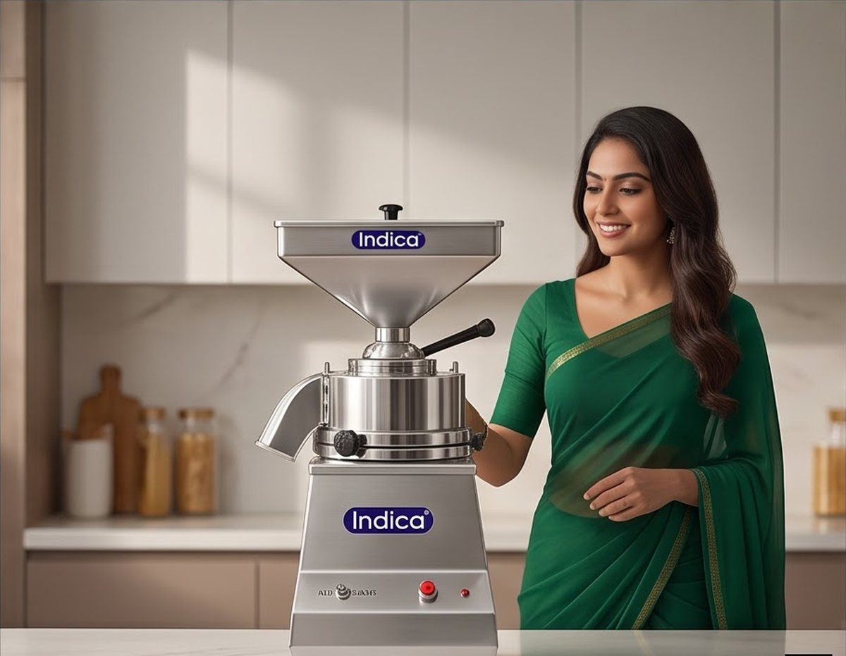 INDICA atta chakki ghar ki rasoi mein chalti hui