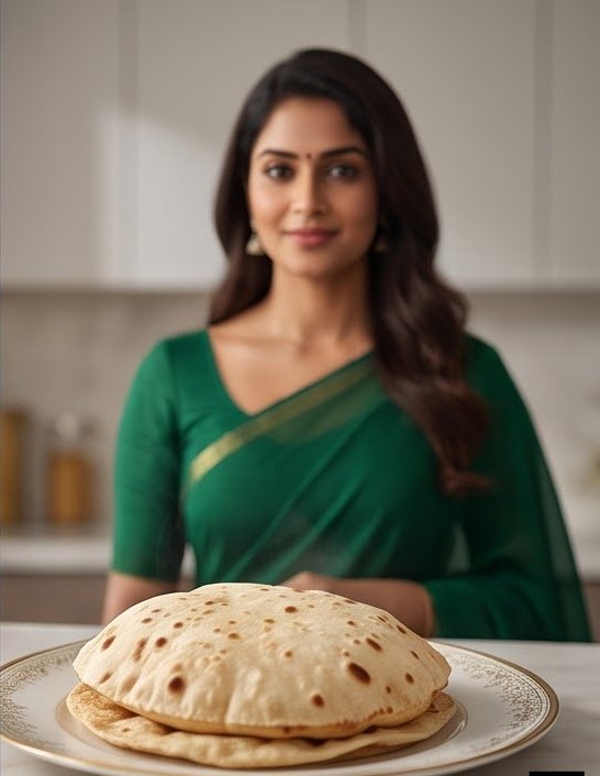 Taaza atte se bani rotiyan thali mein
